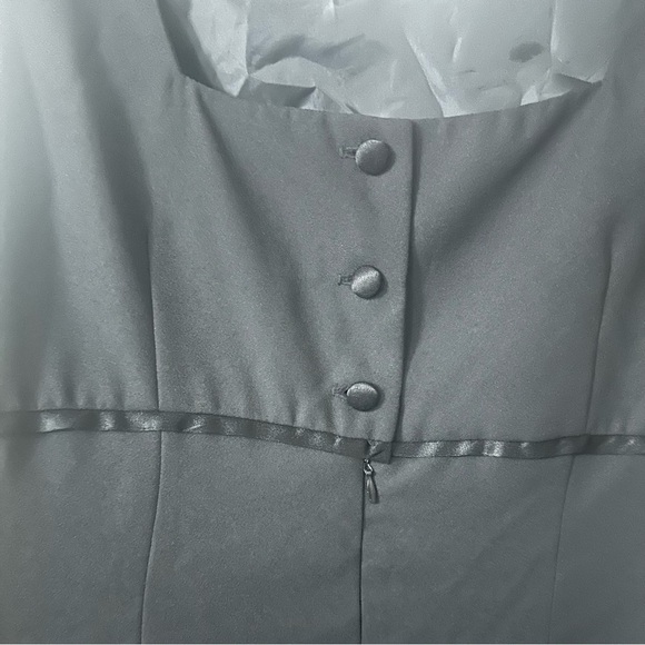 Vntg Y2K Little Black Sheath Dress 12P Minimalist Office Siren Classy Timeless - Picture 7 of 7